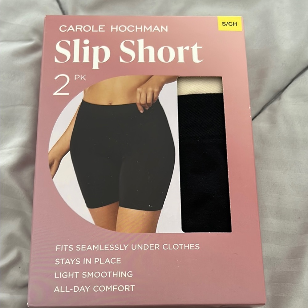 Midnight by Carole Hochman Black Form-Fitting Bike Shorts